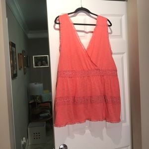 Torrid 4x coral peplum tank top